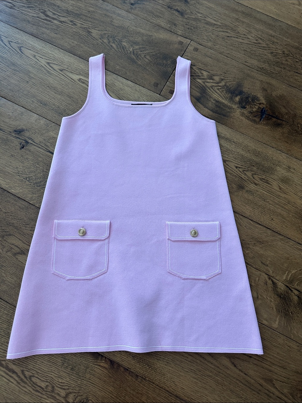 Zara Light Pink Sleeveless Pocket Mini Dress